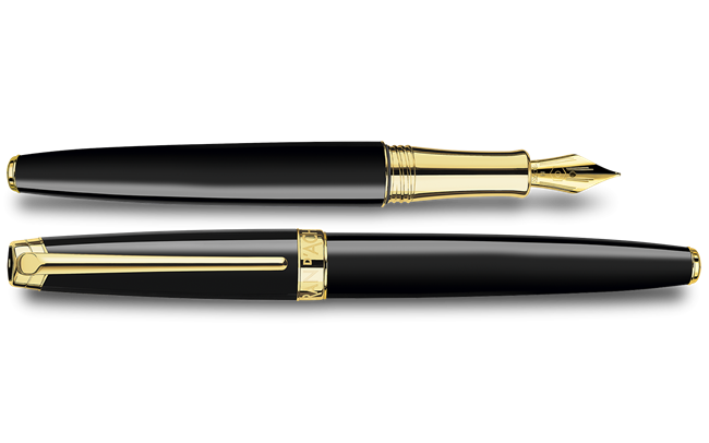 Stylo Plume LÉMAN™ EBONY NOIR Plaqué Or