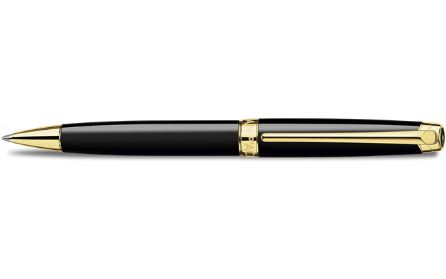 Stylo Bille LÉMAN™ EBONY NOIR Plaqué Or