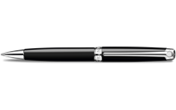 Silver-Plated, Rhodium-Coated LÉMAN™ EBONY BLACK Ballpoint Pen