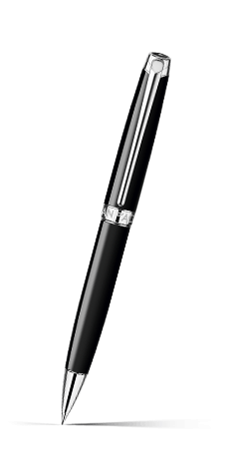 Silver-Plated, Rhodium-Coated LÉMAN™ EBONY BLACK Mechanical Pencil