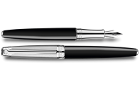 Silver-Plated, Rhodium-Coated LÉMAN™ BICOLOR Black Fountain Pen