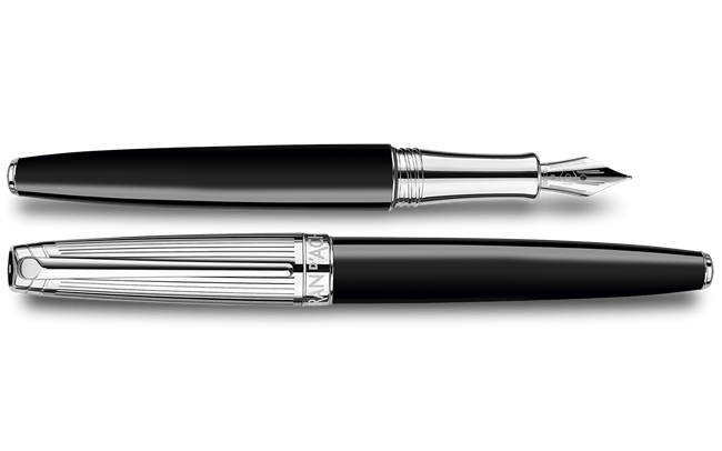 Stylo Plume LÉMAN™ BICOLOR Noir Argenté Rhodié