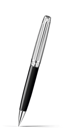 Silver-Plated, Rhodium-Coated LÉMAN BICOLOR Black Mechanical Pencil