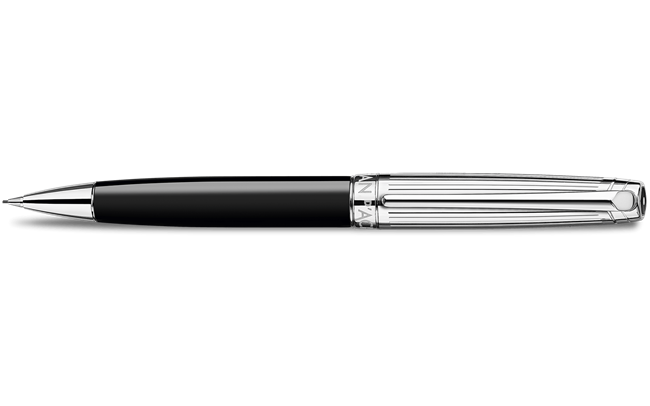 Silver-Plated, Rhodium-Coated LÉMAN BICOLOR Black Mechanical Pencil