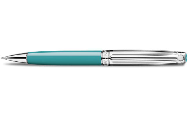 Silver-Plated, Rhodium-Coated LÉMAN BICOLOR Turquoise Mechanical Pencil