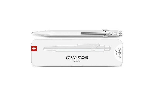 Stylo Bille 849™ POPLINE Blanc avec Étui