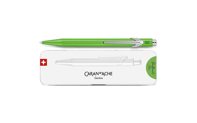 849™ POPLINE Fluorescent Green Ballpoint Pen, with Holder