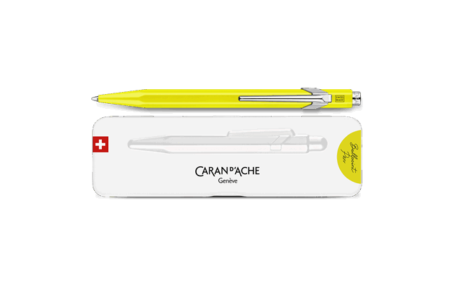 Stylo Bille 849™ POPLINE Jaune Fluo avec Étui