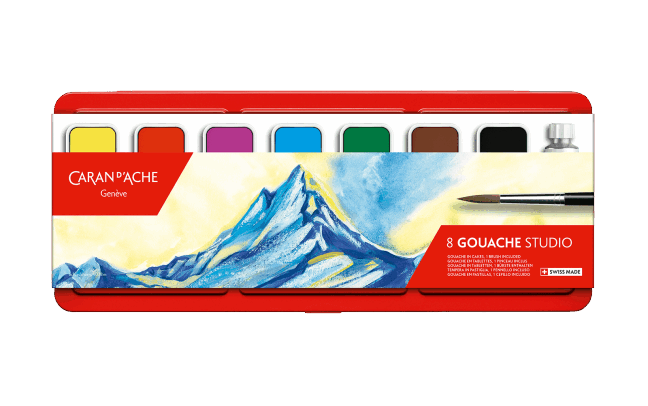 Etui 8 Farben als Tabletten GOUACHE STUDIO