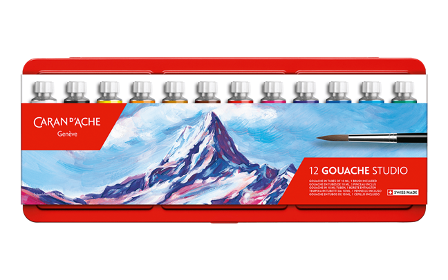 Etui 12 Farbtuben GOUACHE STUDIO 10 ml