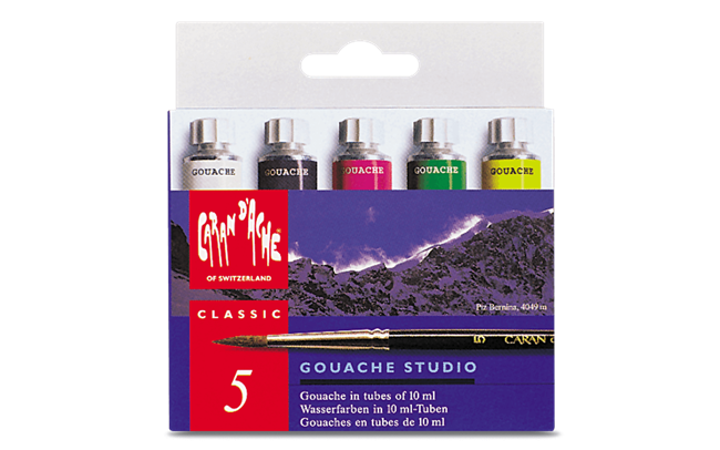 Box of 5 Tubes of Paint GOUACHE STUDIO 10 ml