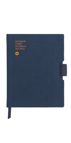 Notizbuch OFFICE A6 STOFF.-BLAU