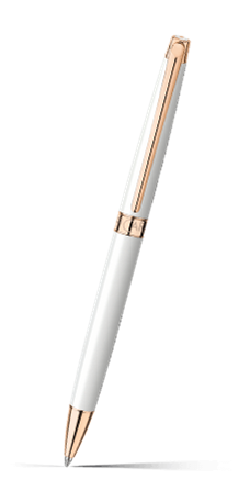 Kugelschreiber LÉMAN™ SLIM Weiss Rosegold