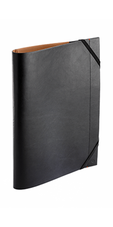 Black LEATHER A4 Folder