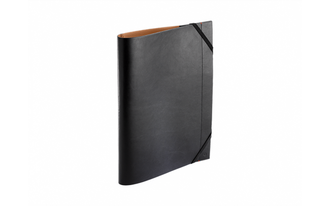 Black LEATHER A4 Folder