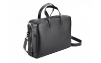 BLACK LEATHER ATTACHE BAG