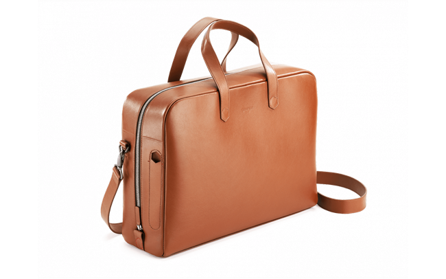 SAC MALLETTE CUIR CAMEL