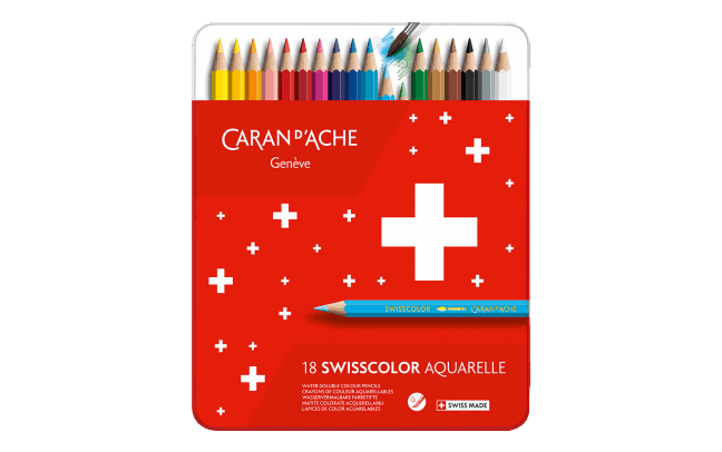 Etui mit 18 wasservermalbaren Farben SWISSCOLOR