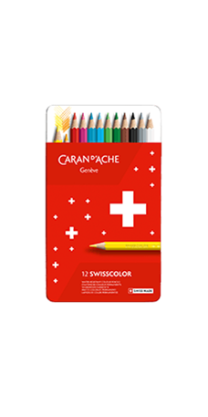 Etui 12 wasserfeste Farben SWISSCOLOR