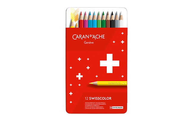 Box of 12 Colours Pencils SWISSCOLOR permanent