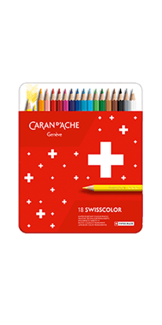 Etui 18 wasserfeste Farben SWISSCOLOR