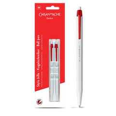 Set pack containing 2 825 ballpoint pens with red cartridge