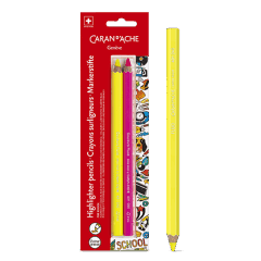 Blister of 2 Maxi Fluo Highlighter Pencils SCHOOL LINE